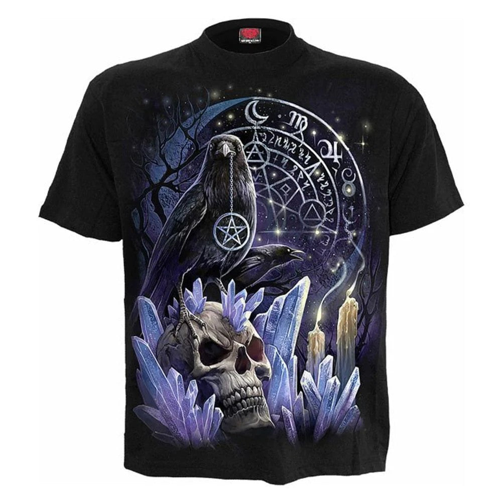 Black-Purple - Front - Spiral Direct Mens Witchcraft T-Shirt