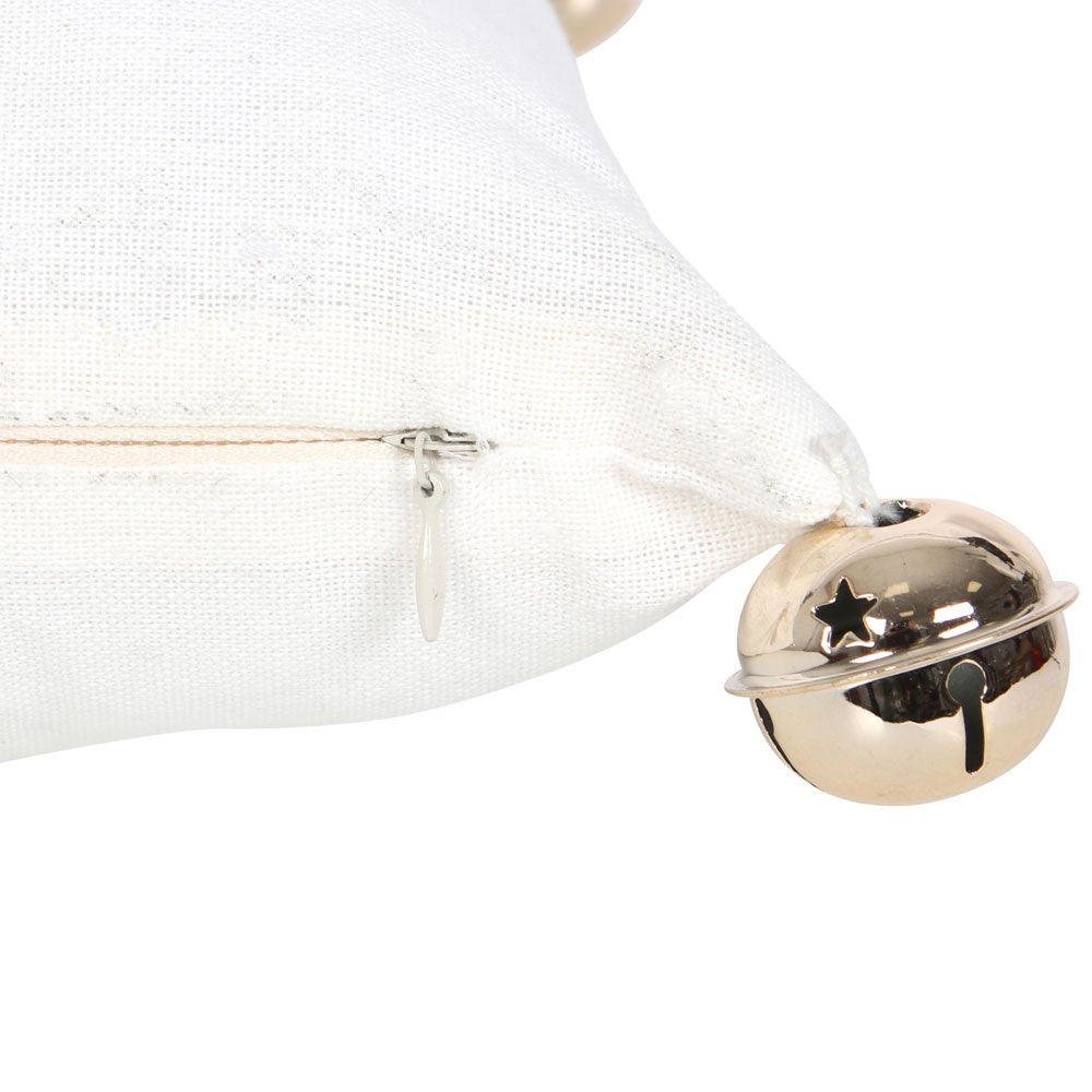 White-Red - Side - Something Different This House Believes Bells Christmas Cushion