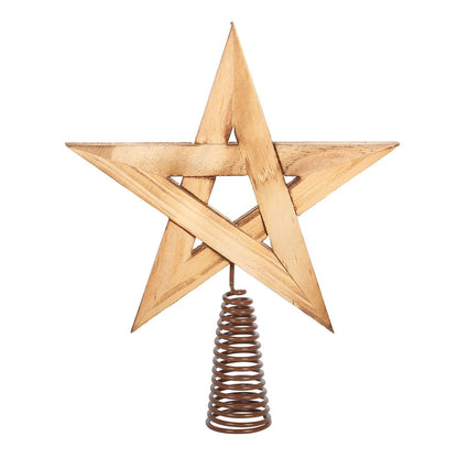 Wood - Back - Something Different Wooden Pentagram Tree Topper