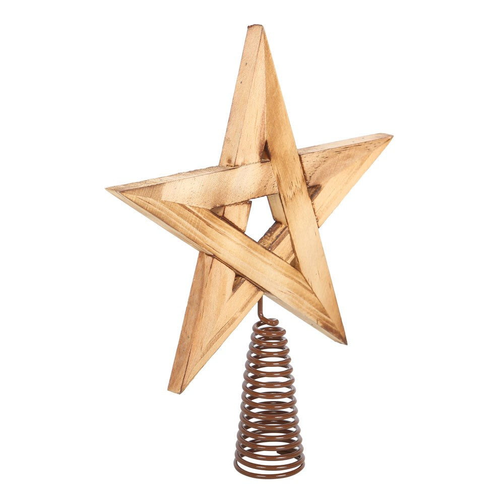 Wood - Side - Something Different Wooden Pentagram Tree Topper