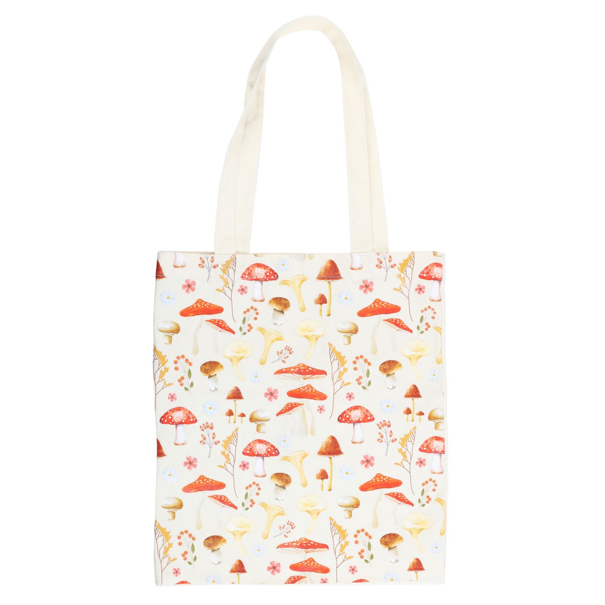 White-Red - Front - Something Different Mushroom Polycotton Tote Bag