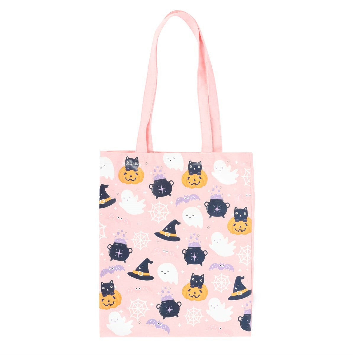 Pink - Front - Something Different Cute Halloween Polycotton Tote Bag