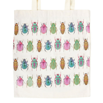 White-Multicoloured - Side - Something Different Beetle Polycotton Tote Bag
