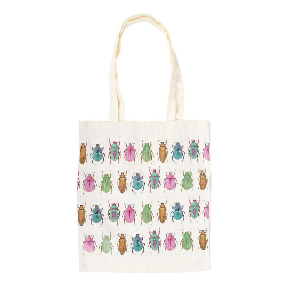 White-Multicoloured - Front - Something Different Beetle Polycotton Tote Bag