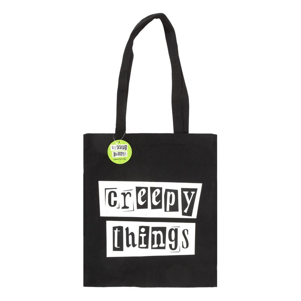 Black-White - Front - Something Different Creepy Things Polycotton Tote Bag