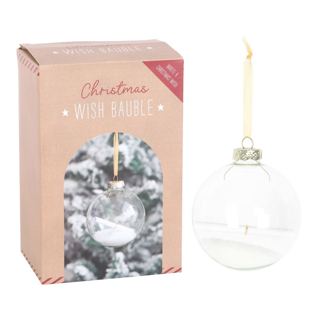 Transparent - Side - Something Different Christmas Wish Glass Hanging Bauble