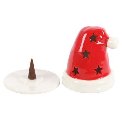 Red-White - Lifestyle - Something Different Santa Hat Tealight And Incense Cone Holder