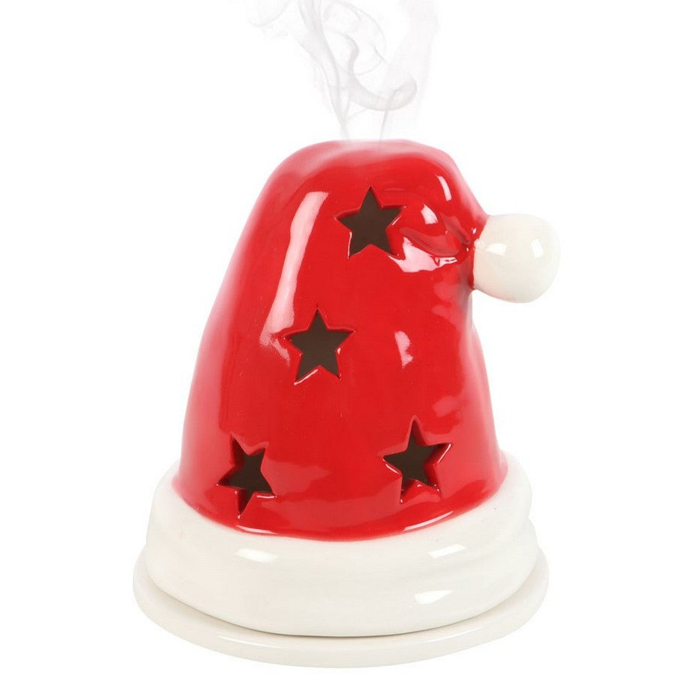 Red-White - Front - Something Different Santa Hat Tealight And Incense Cone Holder