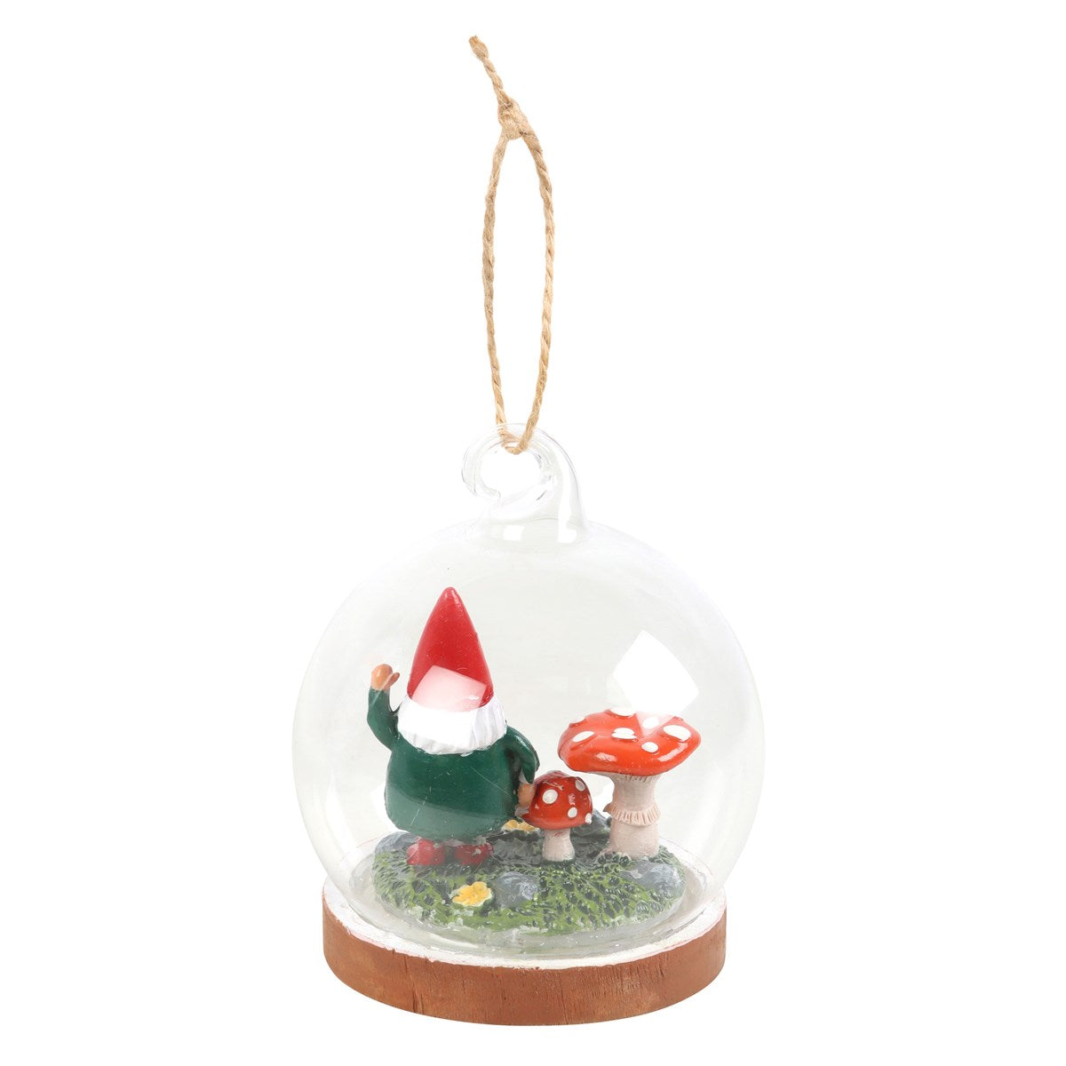Green-Red-Clear - Back - Something Different Glass Gnome Hanging Decoration