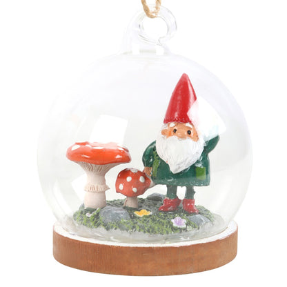 Green-Red-Clear - Side - Something Different Glass Gnome Hanging Decoration