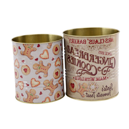 Brown-Red - Back - Something Different Bakery Gingerbread Storage Tin (Pack of 2)