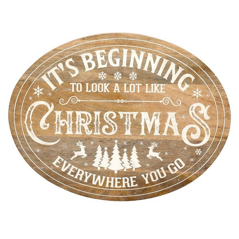 Brown-White - Front - Something Different It´s Beginning To Look A Lot Like Christmas Plaque