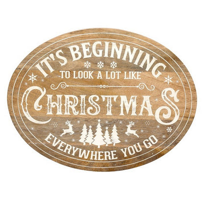Brown-White - Front - Something Different It´s Beginning To Look A Lot Like Christmas Plaque