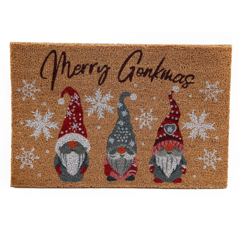 Natural-Multicoloured - Front - Something Different Merry Gonkmas Christmas Door Mat