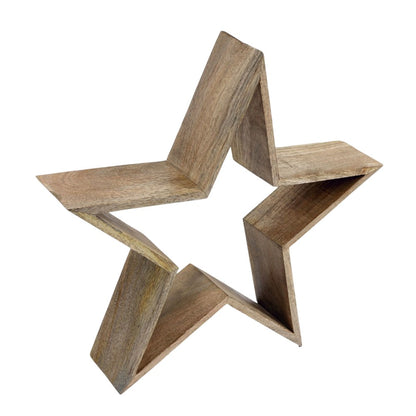 Natural - Front - Something Different Wood Star Decoration