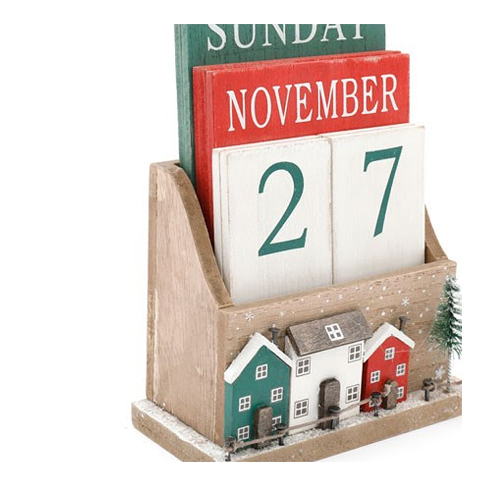 Multicoloured - Back - Something Different Wood House Christmas Calendar