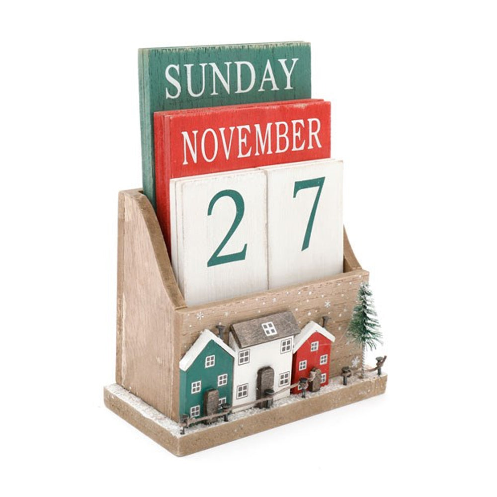Multicoloured - Front - Something Different Wood House Christmas Calendar