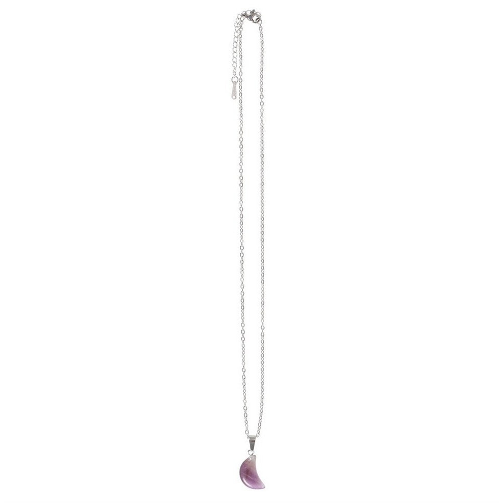 Purple-Silver-Black - Side - Something Different Amethyst Crystal Moon Necklace & Card Set