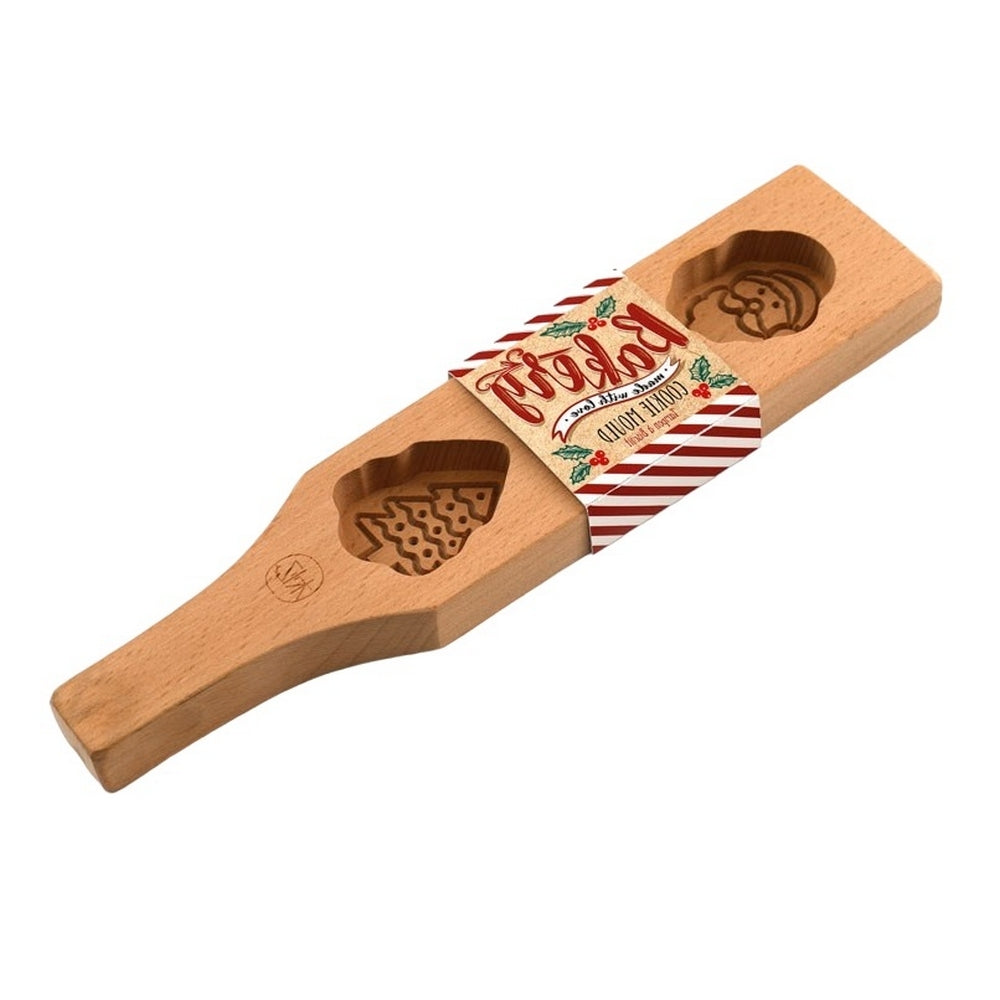 Natural - Back - Something Different Christmas Beech Wood Baking Mould
