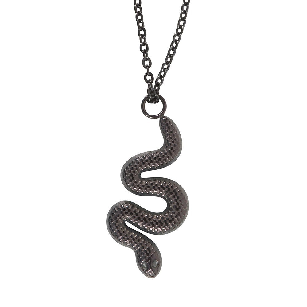 Black - Back - Something Different Snake Necklace & Pendant