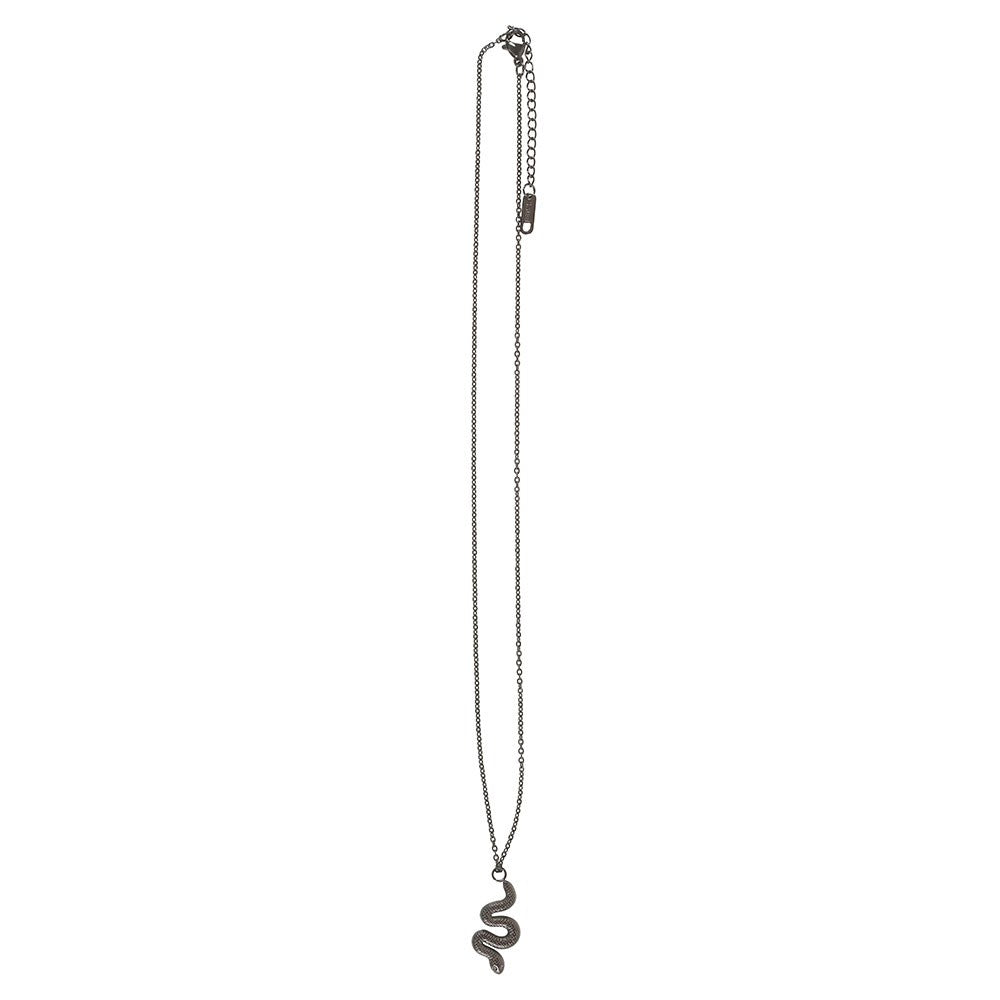 Black - Front - Something Different Snake Necklace & Pendant