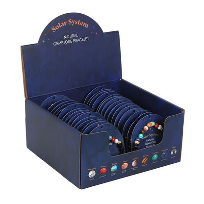 Black-Multicoloured - Back - Something Different Gemstone Solar System Bracelet (Pack of 30)