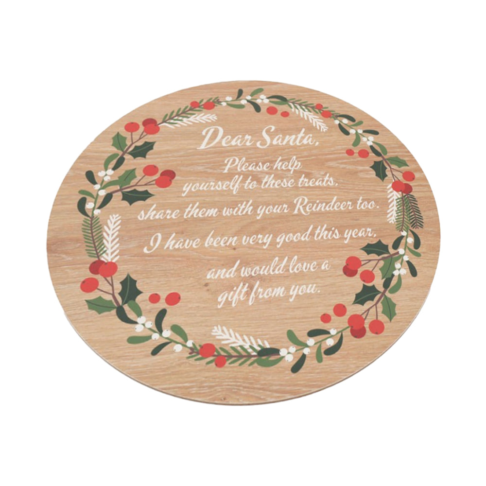 Brown-Red-Green - Back - Something Different Treats For Santa Christmas Serving Plate