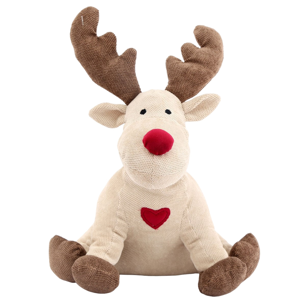 White-Brown-Red - Front - Something Different Reindeer Christmas Doorstop