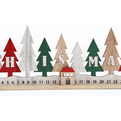 Multicoloured - Back - Something Different Wood Tree Christmas Advent Calendar