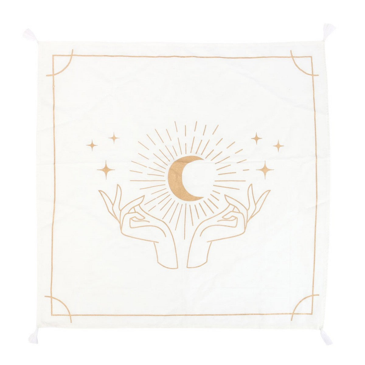 White-Gold - Front - Something Different Mystical Hands Altar Cloth