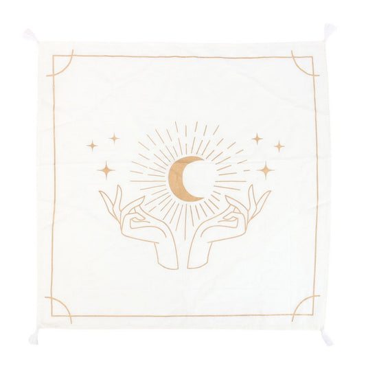 White-Gold - Front - Something Different Mystical Hands Altar Cloth