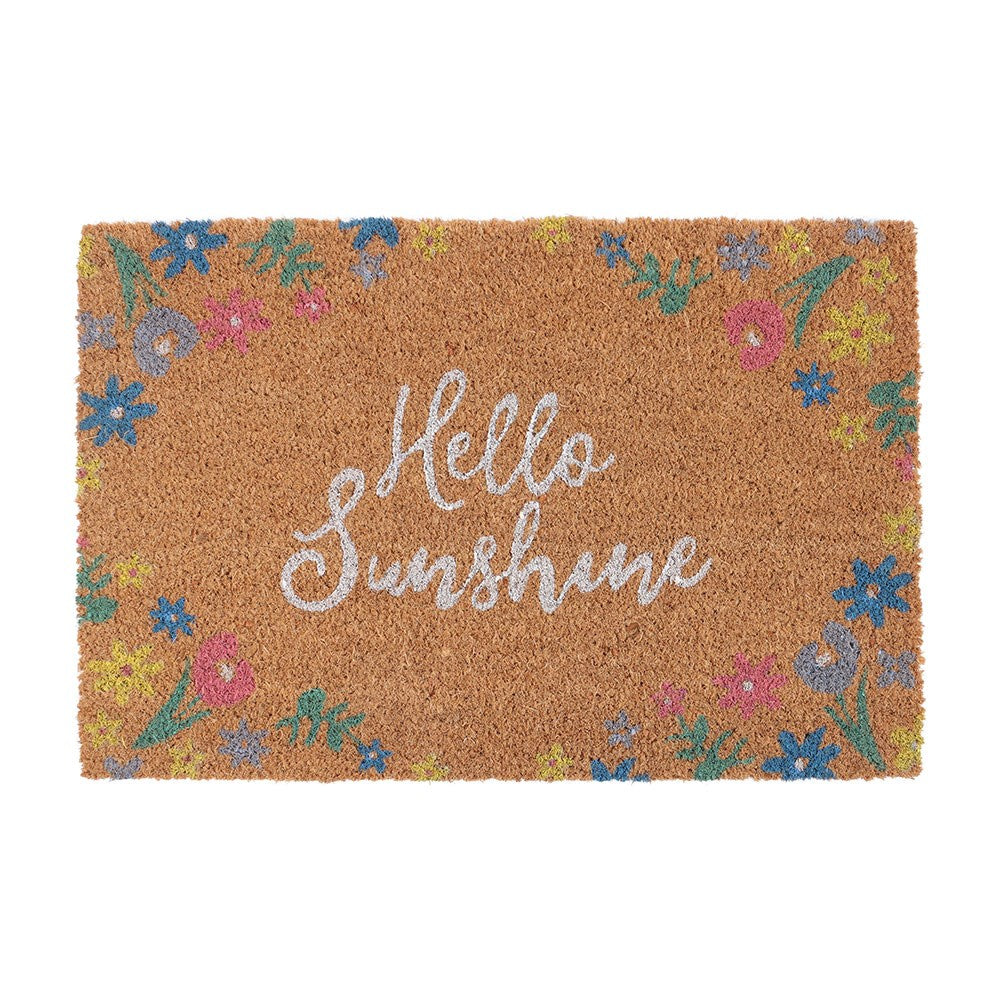 Natural - Front - Something Different Hello Sunshine Floral Door Mat