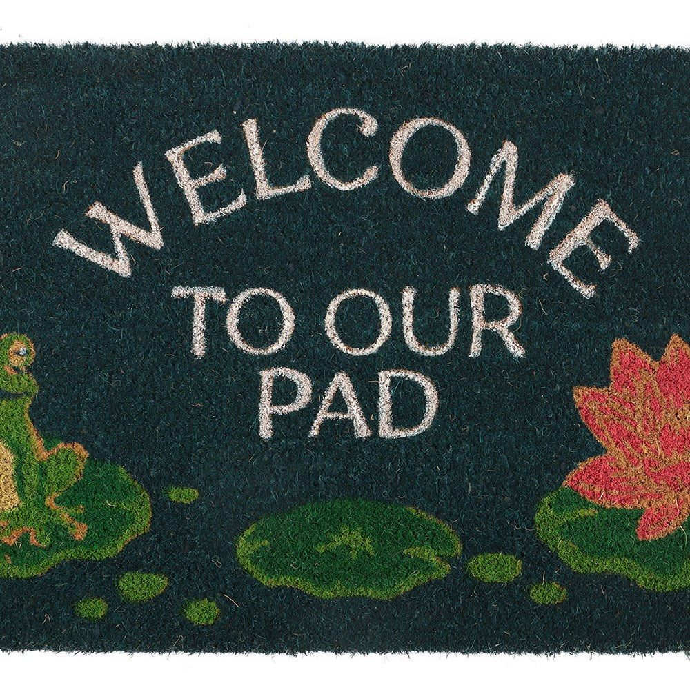 Blue-White-Green - Side - Something Different Welcome To Our Pad Door Mat