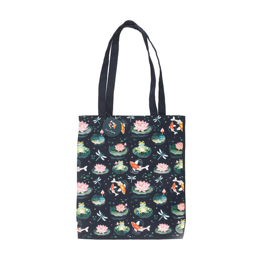Navy-Green-Pink - Front - Something Different Pond Polycotton Tote