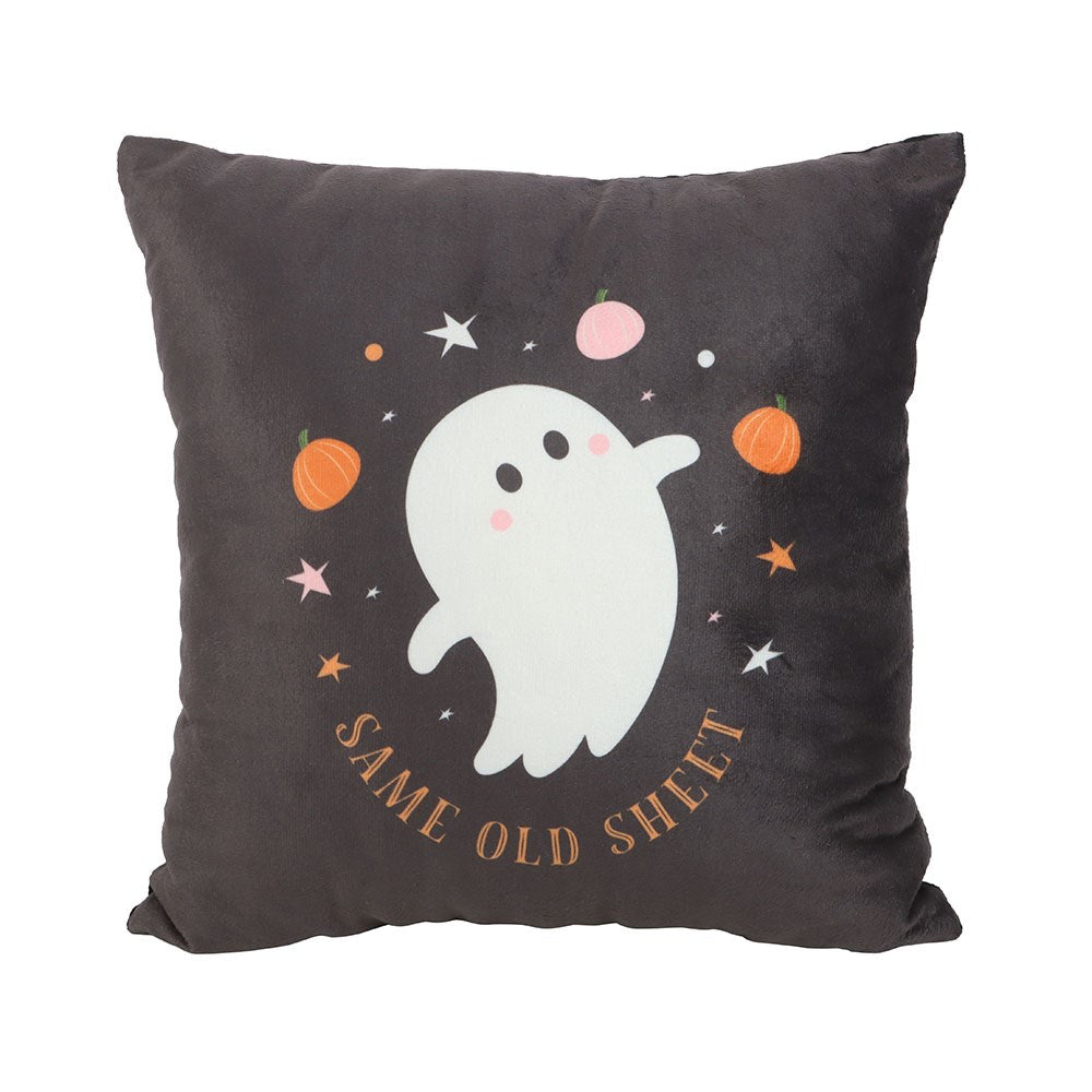 Black-White - Front - Something Different Same Old Sheet Square Ghost Cushion