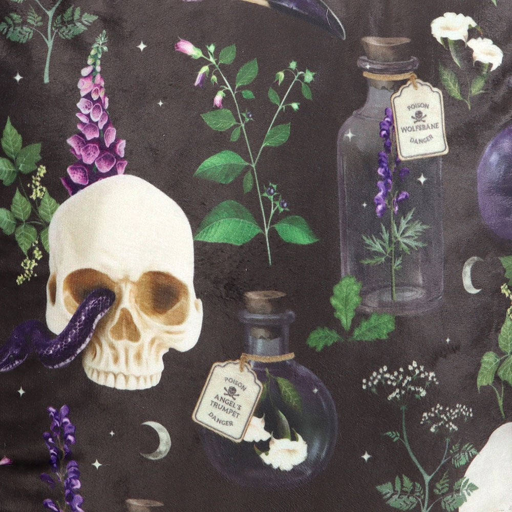 Black - Side - Something Different Square Venom & Vines Cushion