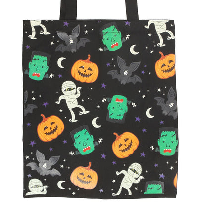 Black-White-Orange - Side - Something Different Monster Polycotton Tote Bag