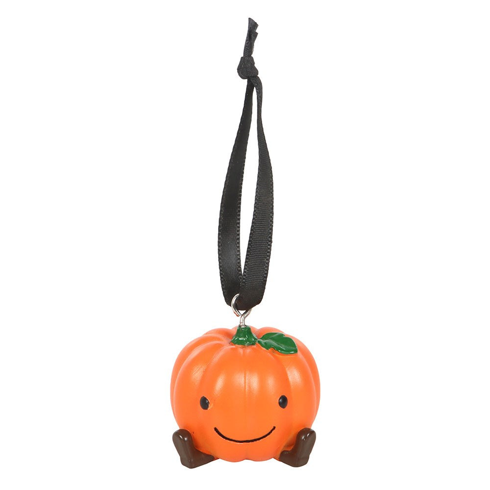 Orange-Black-Green - Front - Something Different Pumpkin Halloween Hanging Ornament