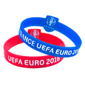 Red-Blue - Front - Euro 2016 Official Silicone Wristbands (Pack Of 2)