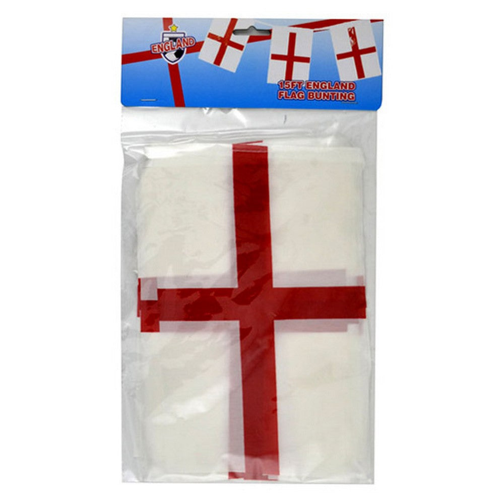 Red-White - Front - England St George Flag 15ft Football Supporters Bunting-Banner