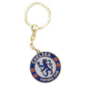 Blue-White - Front - Chelsea FC Official Metal Football Crest Keyring