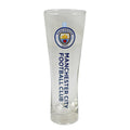 Clear - Front - Manchester City FC Official Wordmark Football Crest Design Peroni Pint Glass