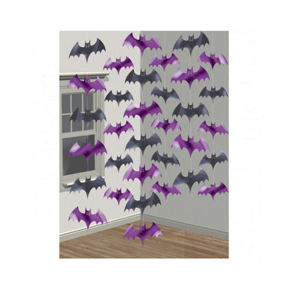 Multicoloured - Front - Amscan Halloween Bat String Decorations