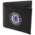 Black - Front - Chelsea FC Mens Official Leather Wallet With Embroidered Football Crest