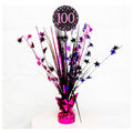 Pink - Front - Amscan Sparkling Pink Celebration 100th Birthday Centrepiece Spray