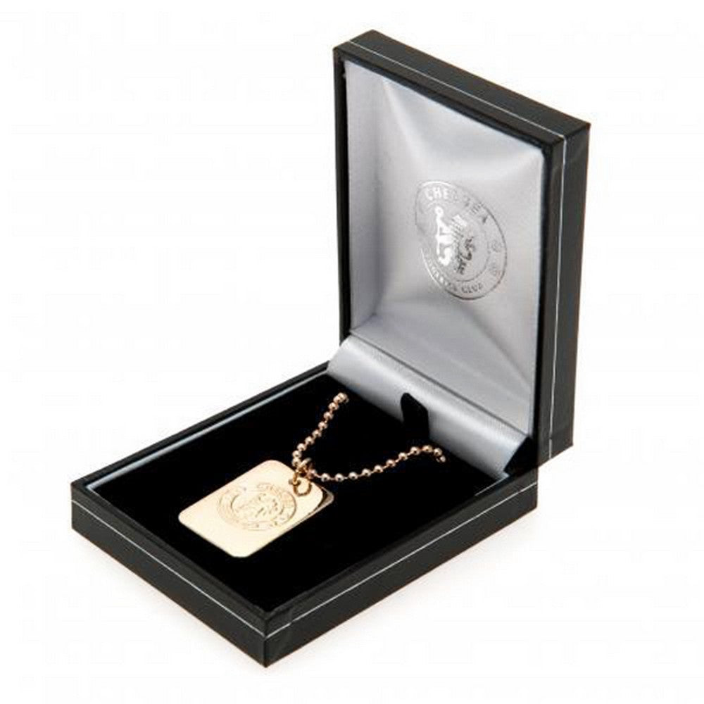 Gold - Front - Chelsea FC Gold Plated Dog Tag And Chain