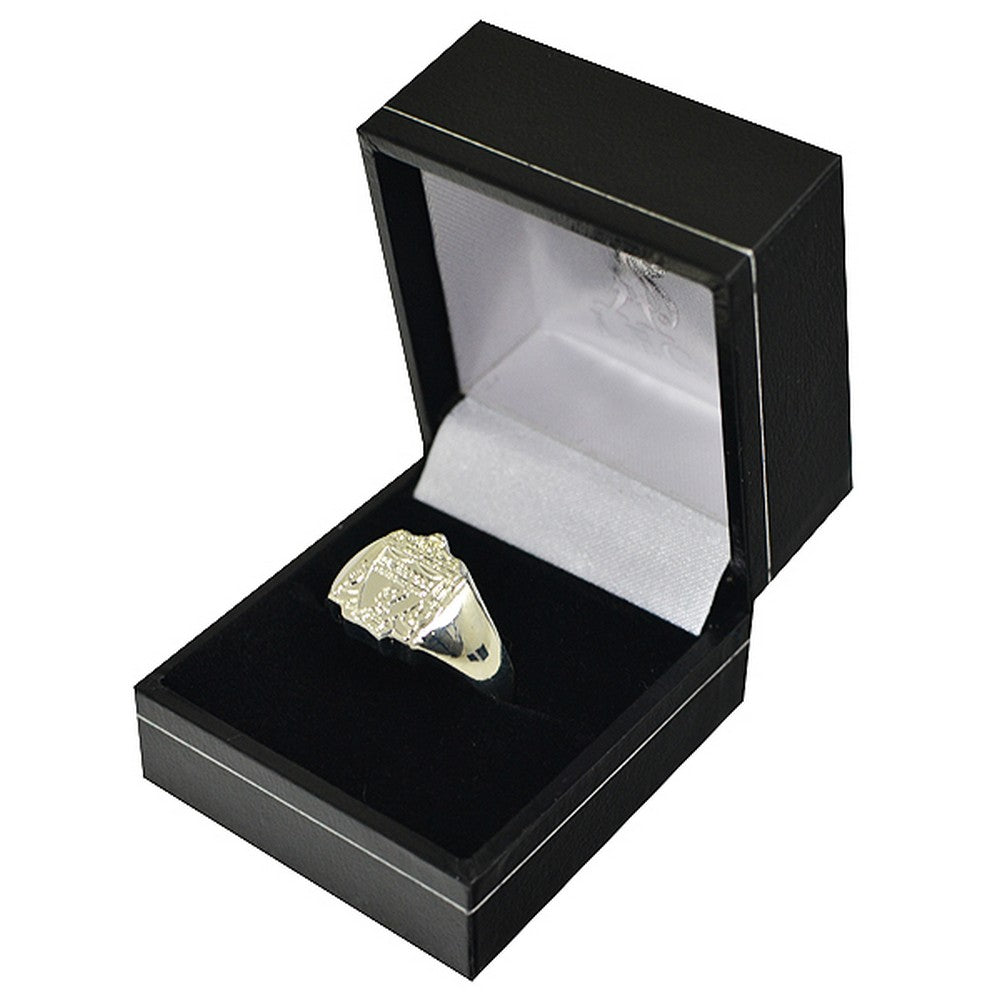 Silver - Front - Liverpool FC Mens Plated Crest Ring