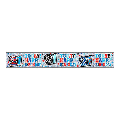 Multicolour - Front - Simon Elvin 21 Today Foil Banner (Pack of 6)