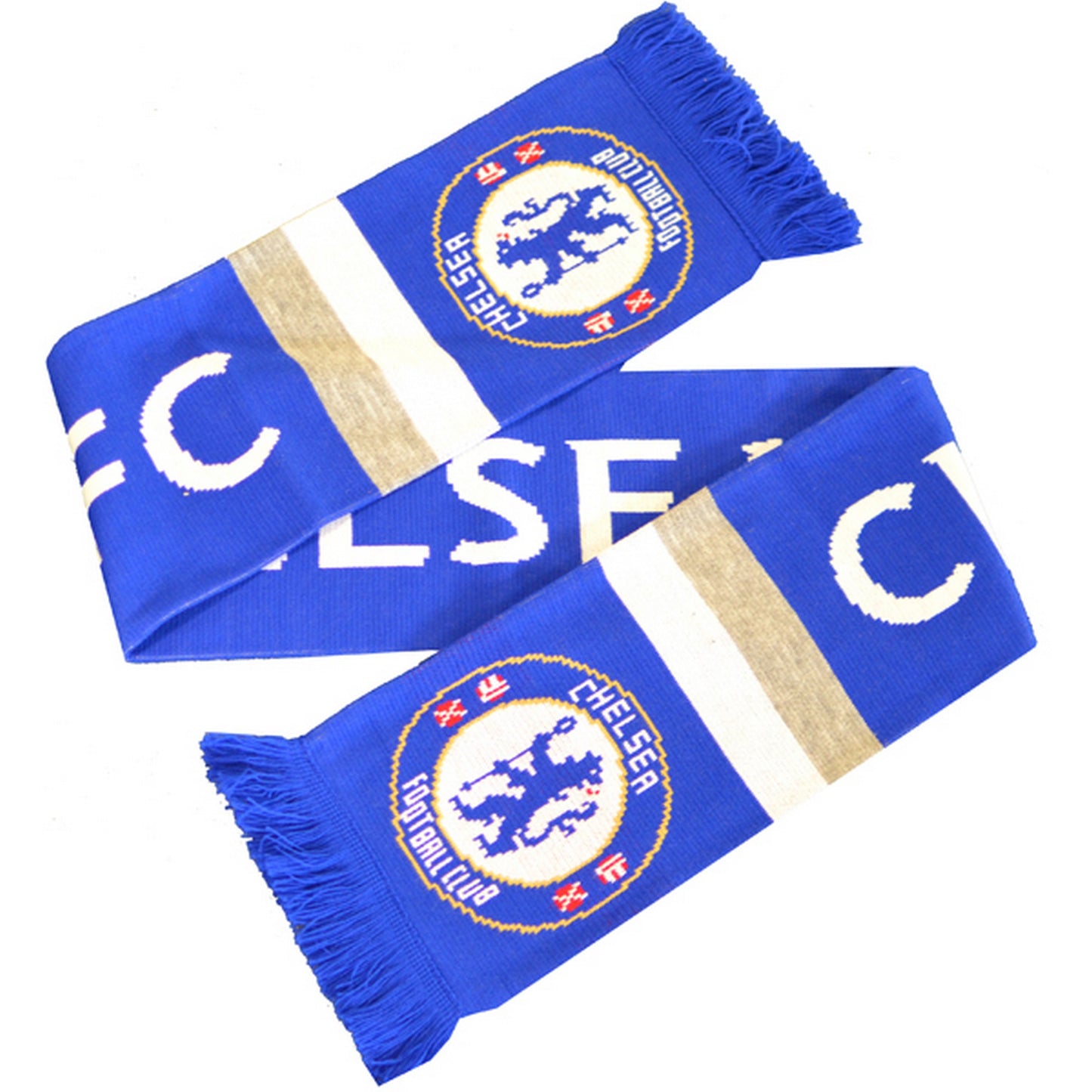 Blue - Front - Chelsea FC Stripe Scarf