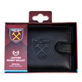 Black - Back - West Ham United FC Mens Official RFID Embossed Leather Wallet